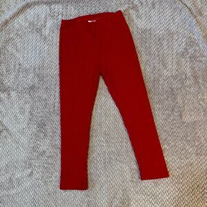 Girl’s Red Ribbed Leggings Size 7